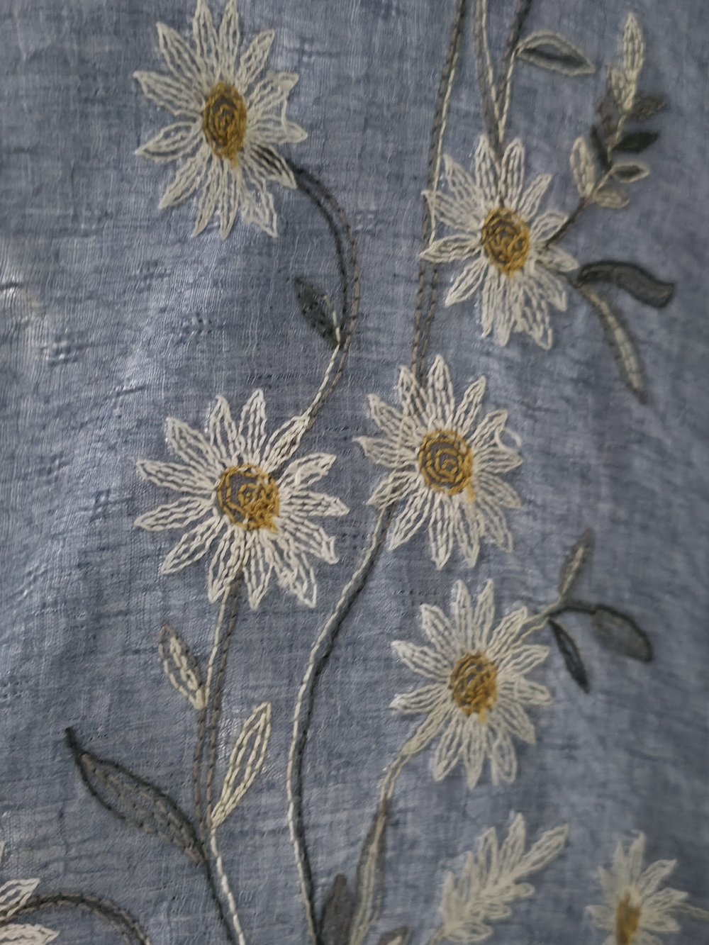 Light Blue Embroidered Floral Kimono Jacket - Picture 2 of 3